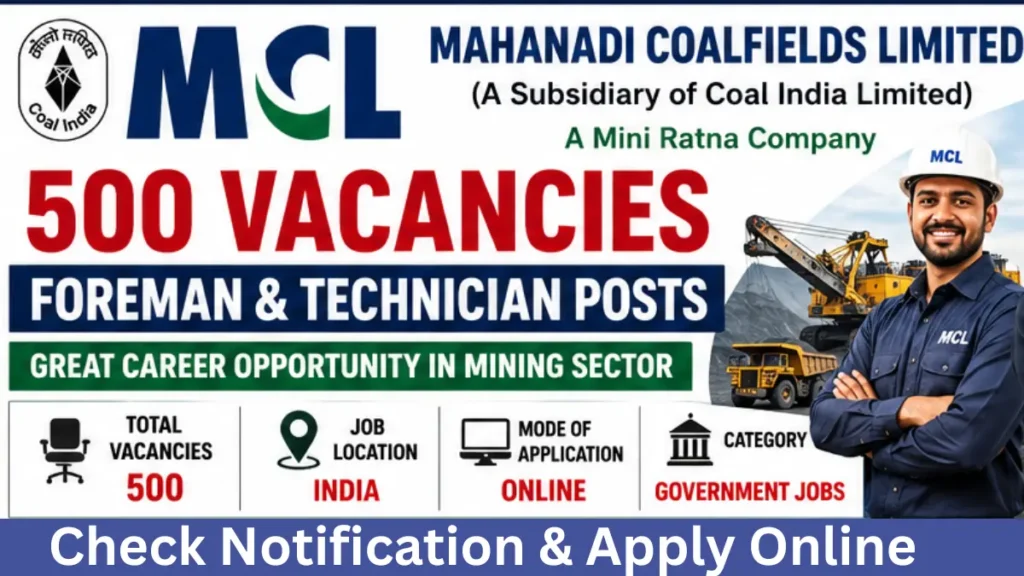 MCL Foreman & Technician Recruitment 2026