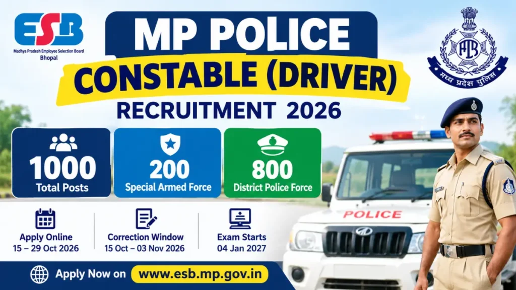MP Police Driver Recruitment 2026