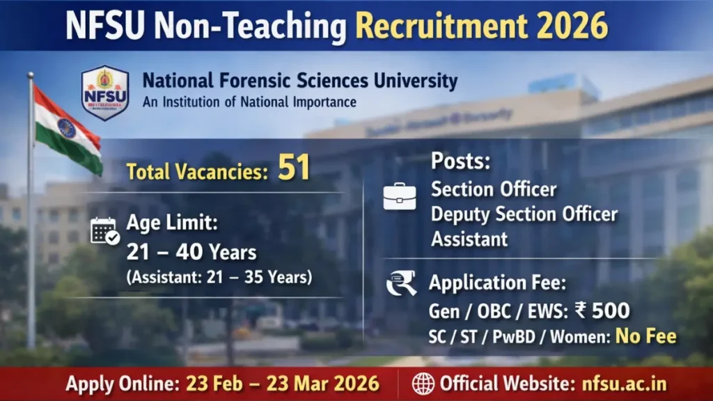 NFSU Non Teaching Recruitment 2026