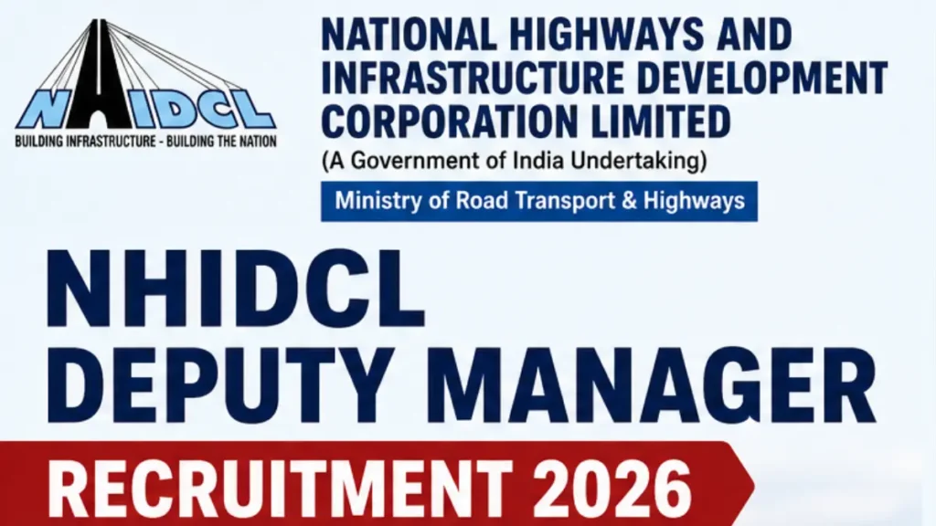 NHIDCL Deputy Manager Recruitment 2026
