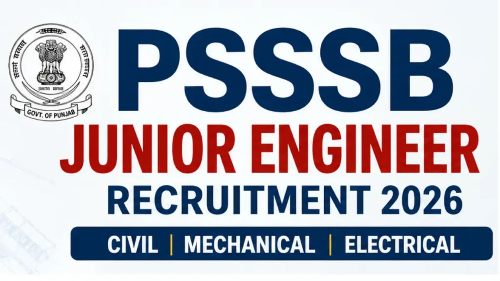 PSSSB Junior Engineer Recruitment 2026