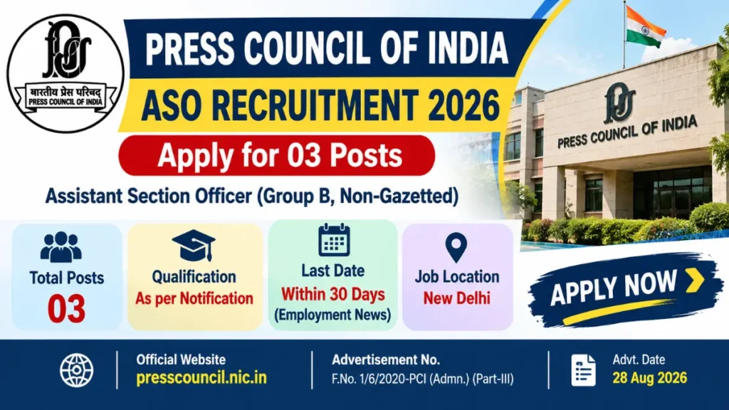 Press Council of India ASO Recruitment 2026
