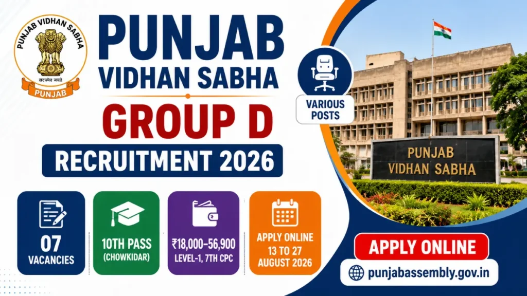 Punjab Vidhan Sabha Group D Recruitment 2026