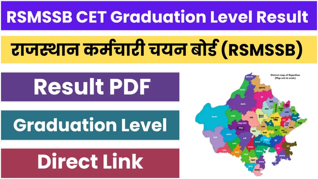 RSMSSB CET Graduate Level Result with Score Card 2025 Out Now