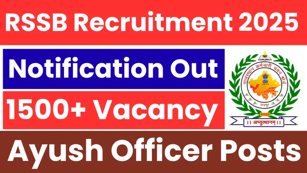 RSSB Ayush Officer Recruitment 2025