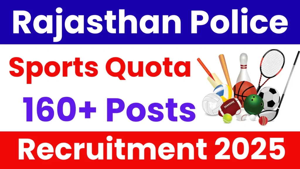 Rajasthan Police Constable Sports Quota Recruitment 2025