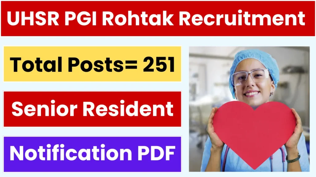 Rohtak PGI Senior Resident Recruitment 2025