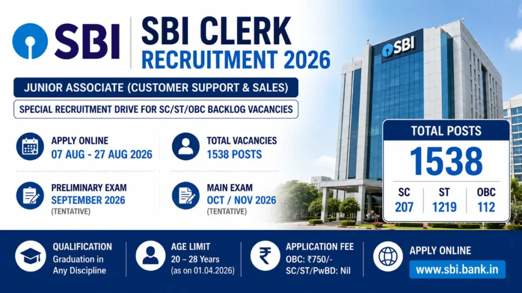 SBI Clerk Recruitment 2026