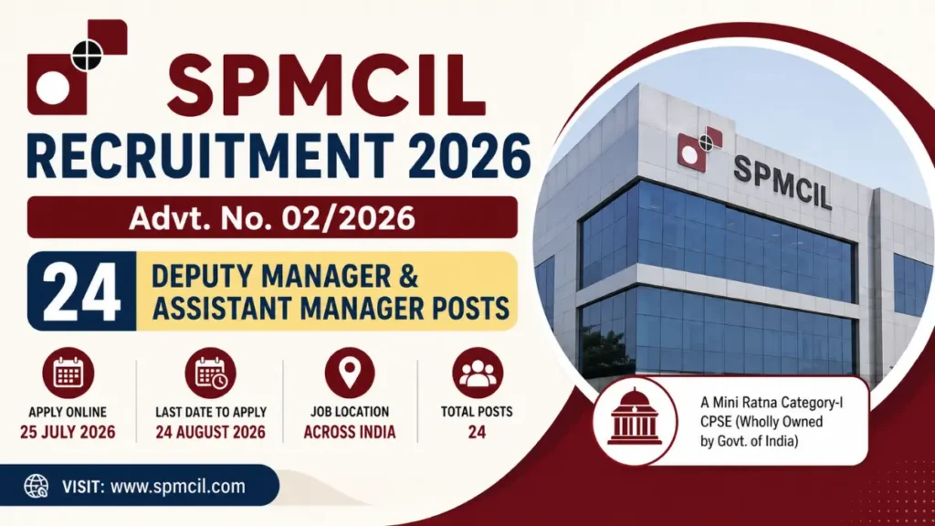 SPMCIL Recruitment 2026: Notification Out for 24 Deputy Manager & Assistant Manager Posts (Advt. No. 02/2026) 2 SPMCIL Recruitment 2026