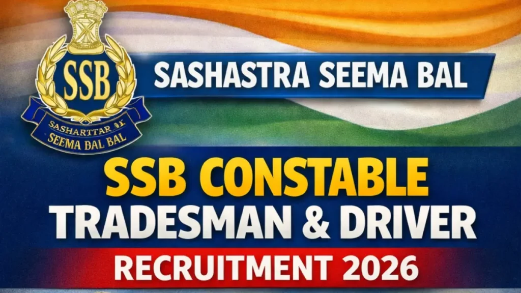 SSB Constable Tradesman & Driver Recruitment 2026