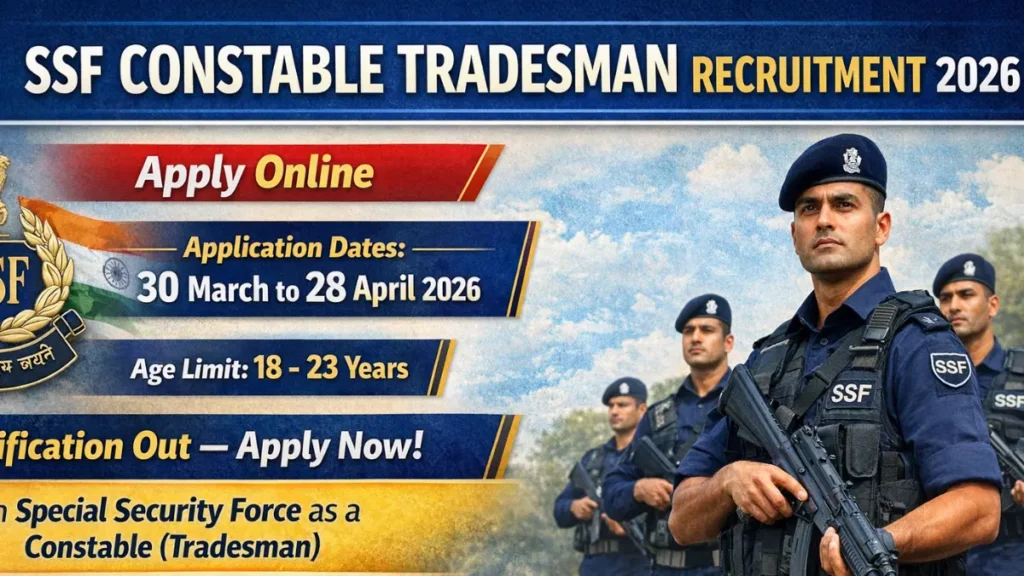 SSF Constable Tradesman Recruitment 2026