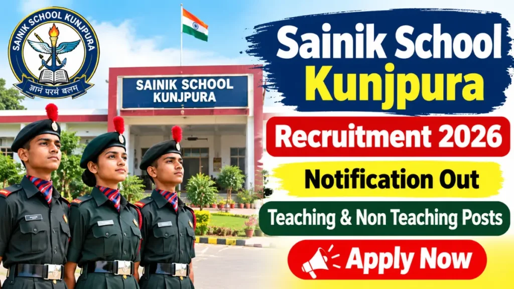 Sainik School Kunjpura Recruitment 2026
