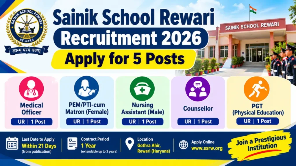 Sainik School Rewari Recruitment 2026