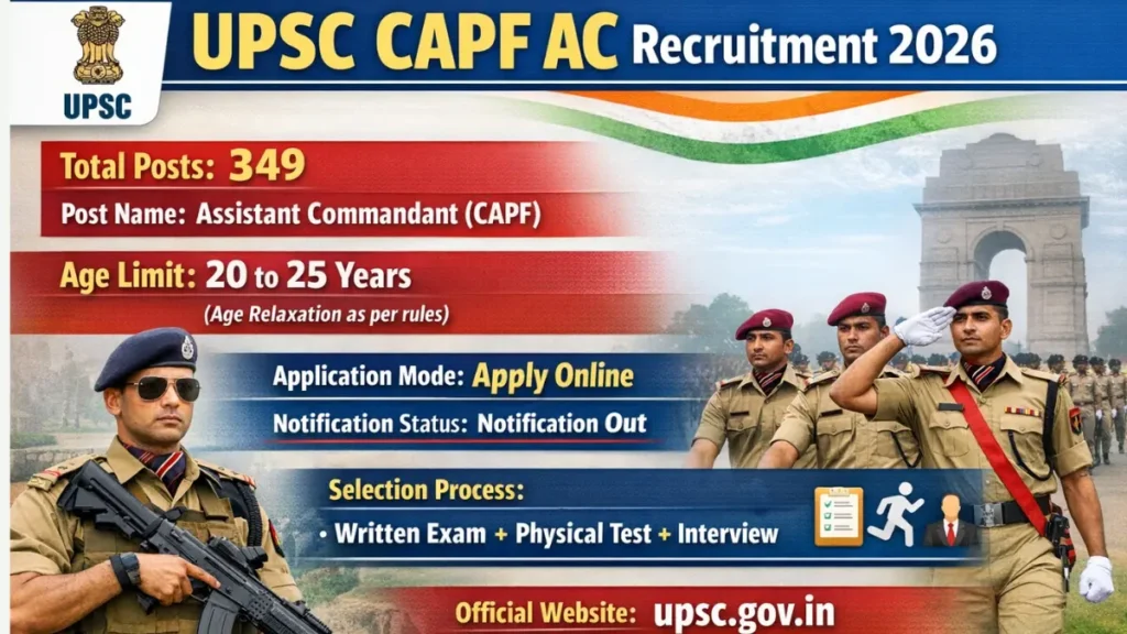 UPSC CAPF AC Recruitment 2026