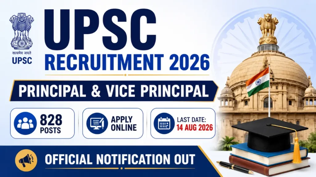 UPSC Principal & Vice Principal Recruitment 2026 – 828 Posts, Notification Out, Apply Online 2 UPSC Principal & Vice Principal Recruitment 2026